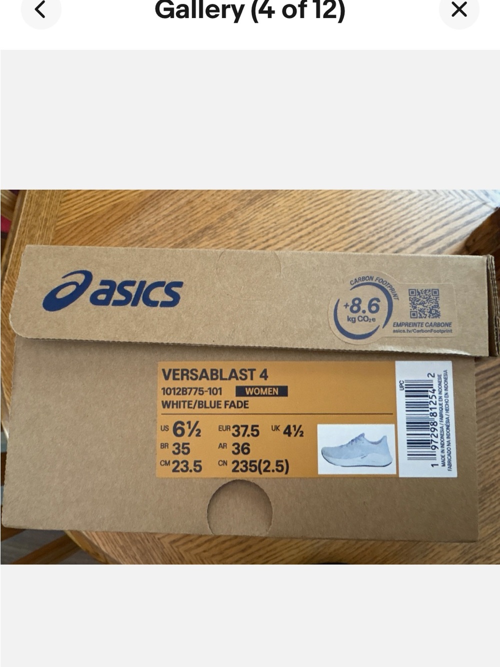 Women's ASICS Versablast 4 1012B775-101 Running Sneakers Size 6.5 - Picture 12 of 12